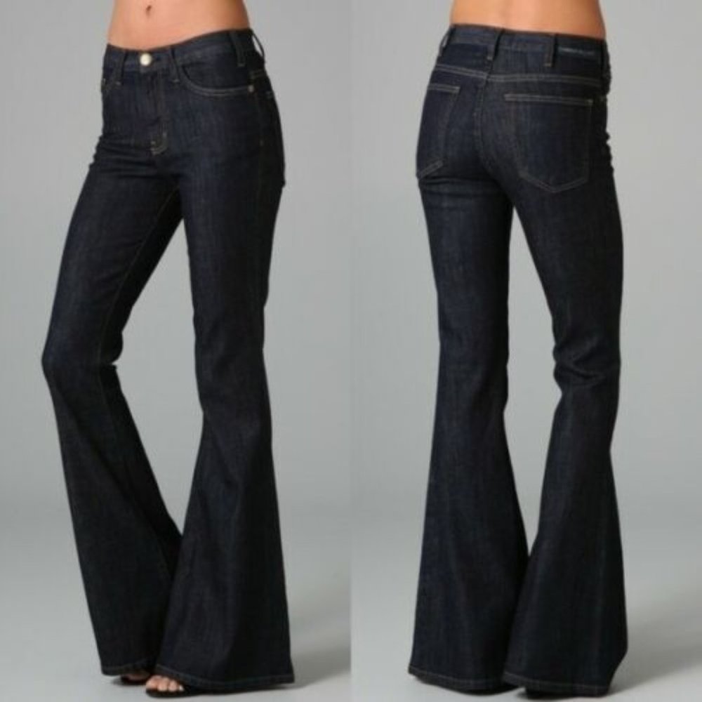 Current/Elliott High Waist Giant Bell Bottoms